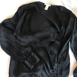 Silk Blouse with cross over detail